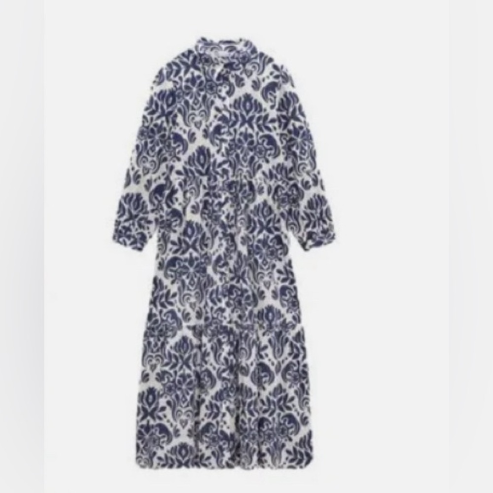 NWT ZARA Navy Print Dress